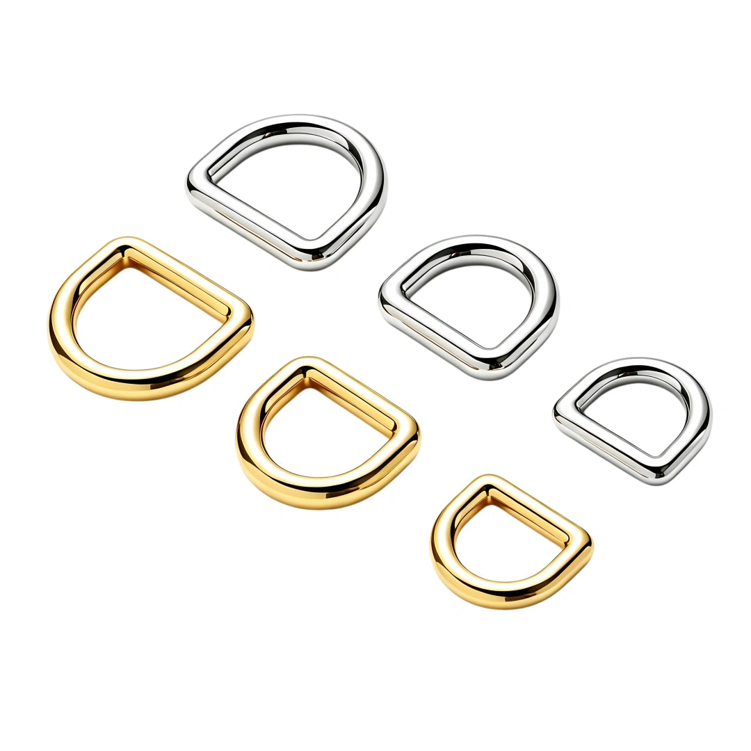 1234 Stainless steel D-Ring,Gold/silver,Multiple size