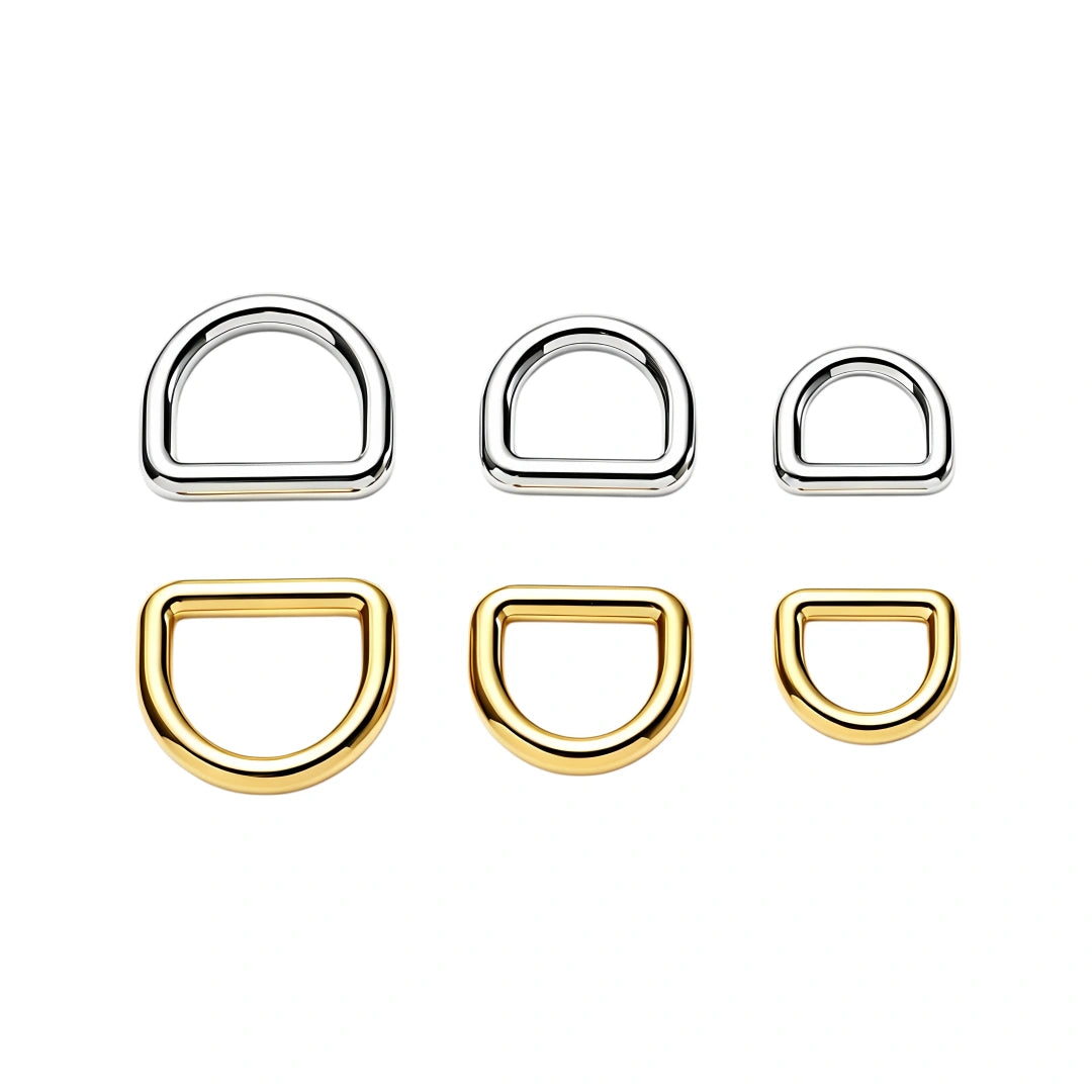 1234 Stainless steel D-Ring,Gold/silver,Multiple size