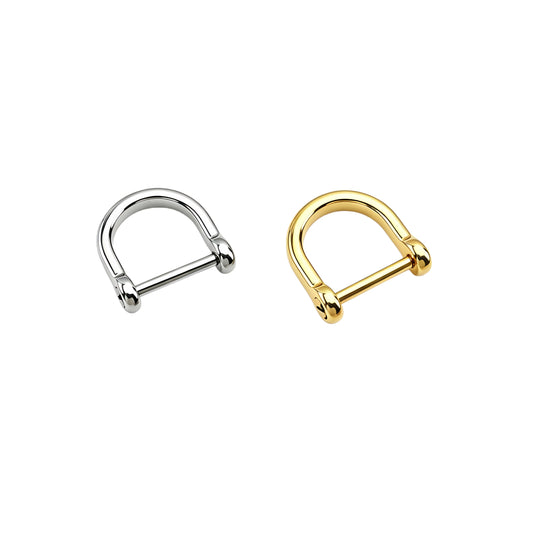 1236 Stainless steel Removable screws D-ring claspD-Ring,Gold/silver,Multiple size