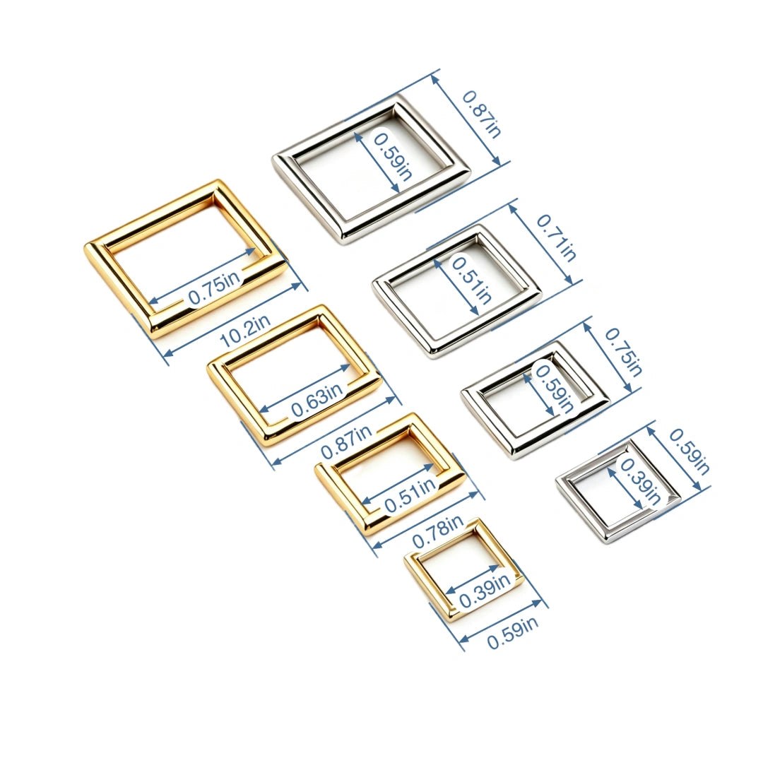 1239 Stainless steel square ring buckle,Gold/silver,Multiple size