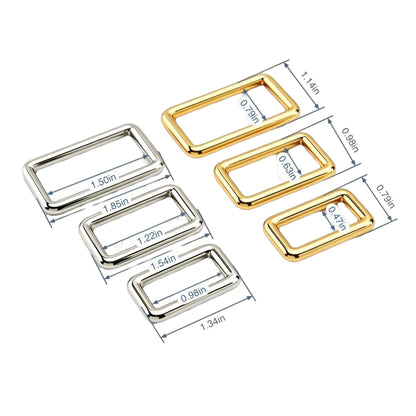 1240 Stainless steel square ring buckle,Gold/silver,Multiple size