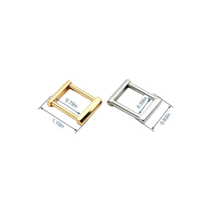 1244 Stainless steel square ring buckle,Gold/silver