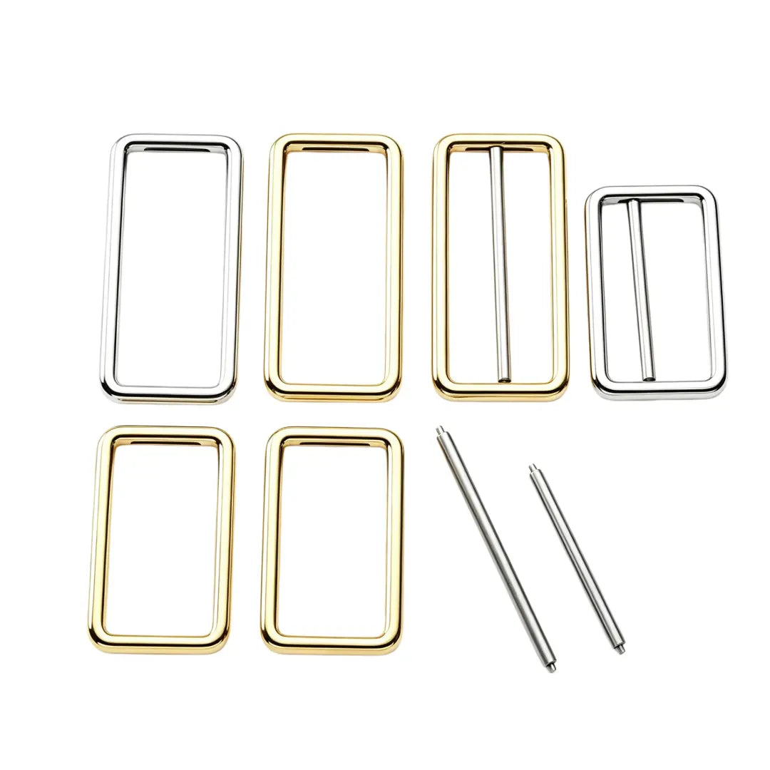 1246 Stainless steel  Detachable Adjustable Tri-Glide Buckle,Gold/silver,Multiple size