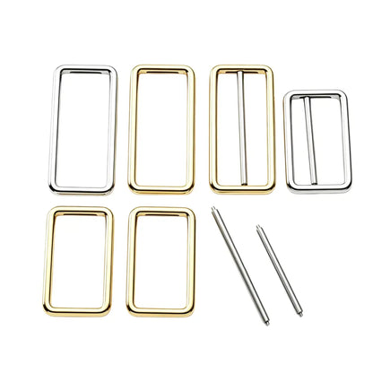 1246 Stainless steel  Detachable Adjustable Tri-Glide Buckle,Gold/silver,Multiple size