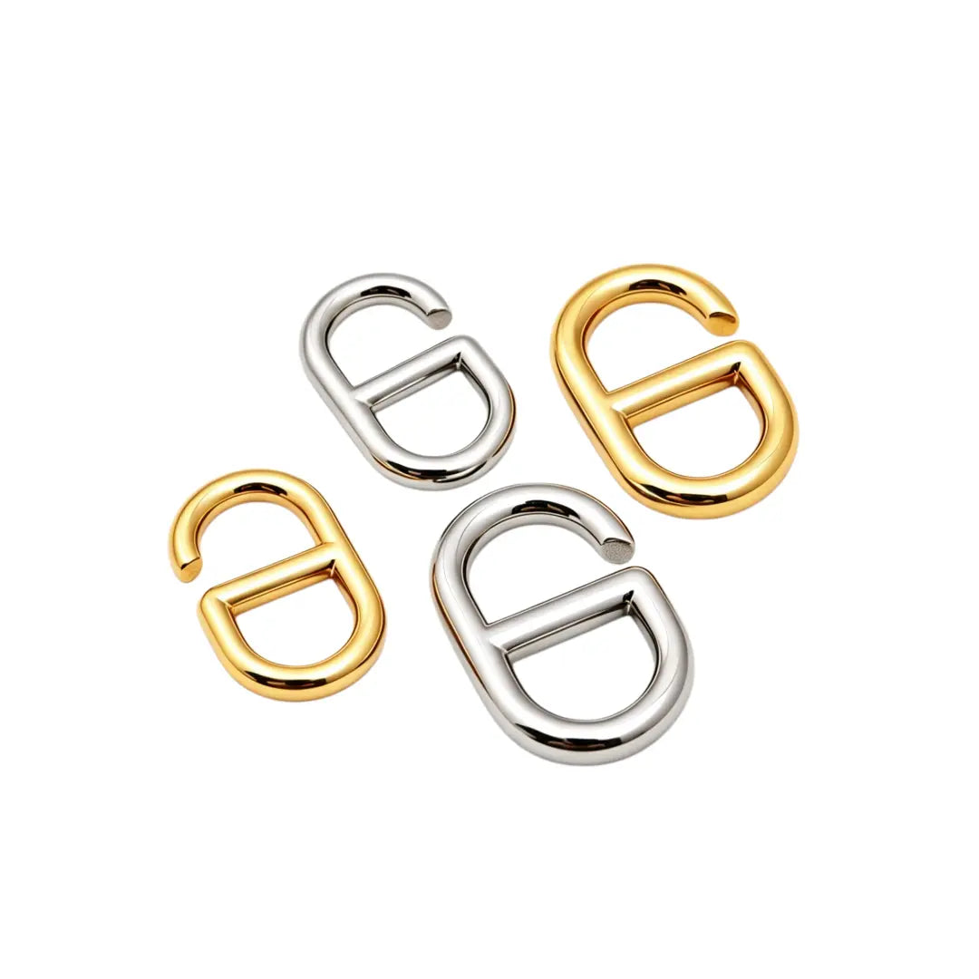 1247 Stainless steel  Adjustable Double D Ring Buckle,Gold/silver,Multiple size
