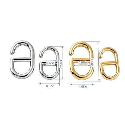 1247 Stainless steel  Adjustable Double D Ring Buckle,Gold/silver,Multiple size