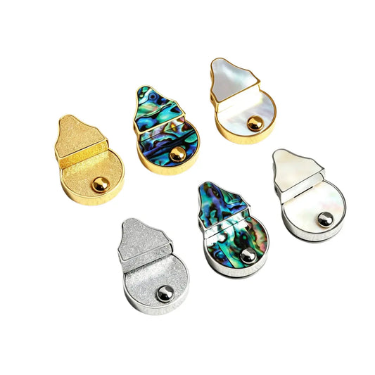 1259 Luxury Natural Mother of Pearl Premium Stainless Steel Mini Press Lock,Gold/silver