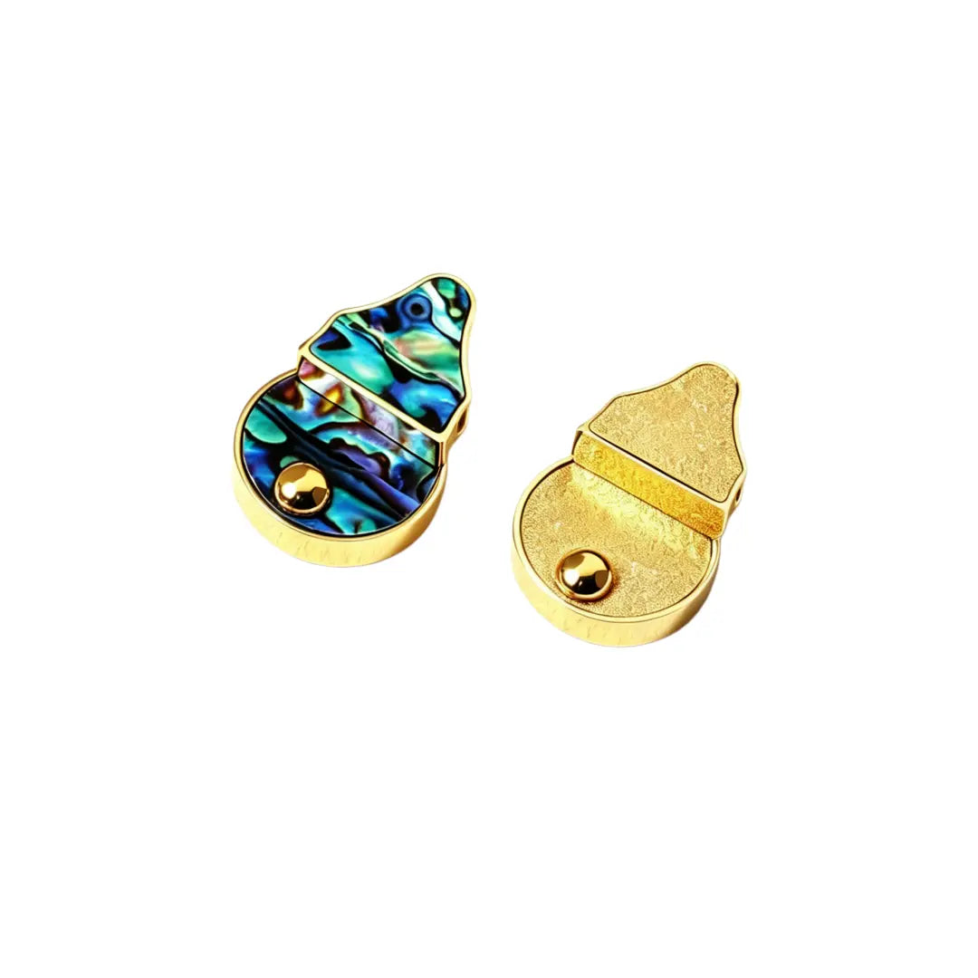 1259 Luxury Natural Mother of Pearl Premium Stainless Steel Mini Press Lock,Gold/silver