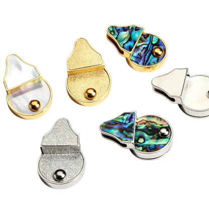 1259 Luxury Natural Mother of Pearl Premium Stainless Steel Mini Press Lock,Gold/silver