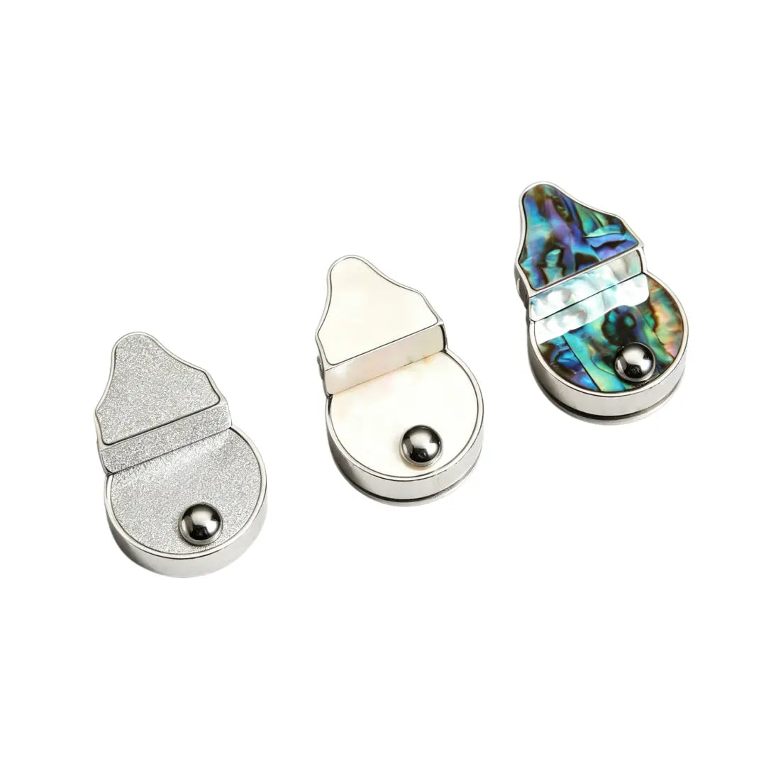 1259 Luxury Natural Mother of Pearl Premium Stainless Steel Mini Press Lock,Gold/silver