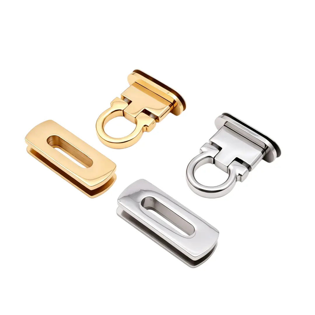 1277 Stainless Steel Horseshoe Push Lock   ,Gold/silver