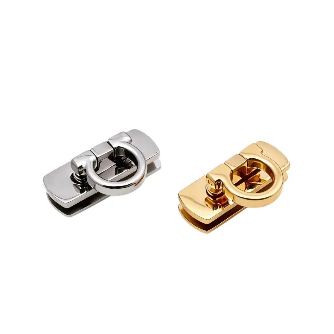 1277 Stainless Steel Horseshoe Push Lock   ,Gold/silver
