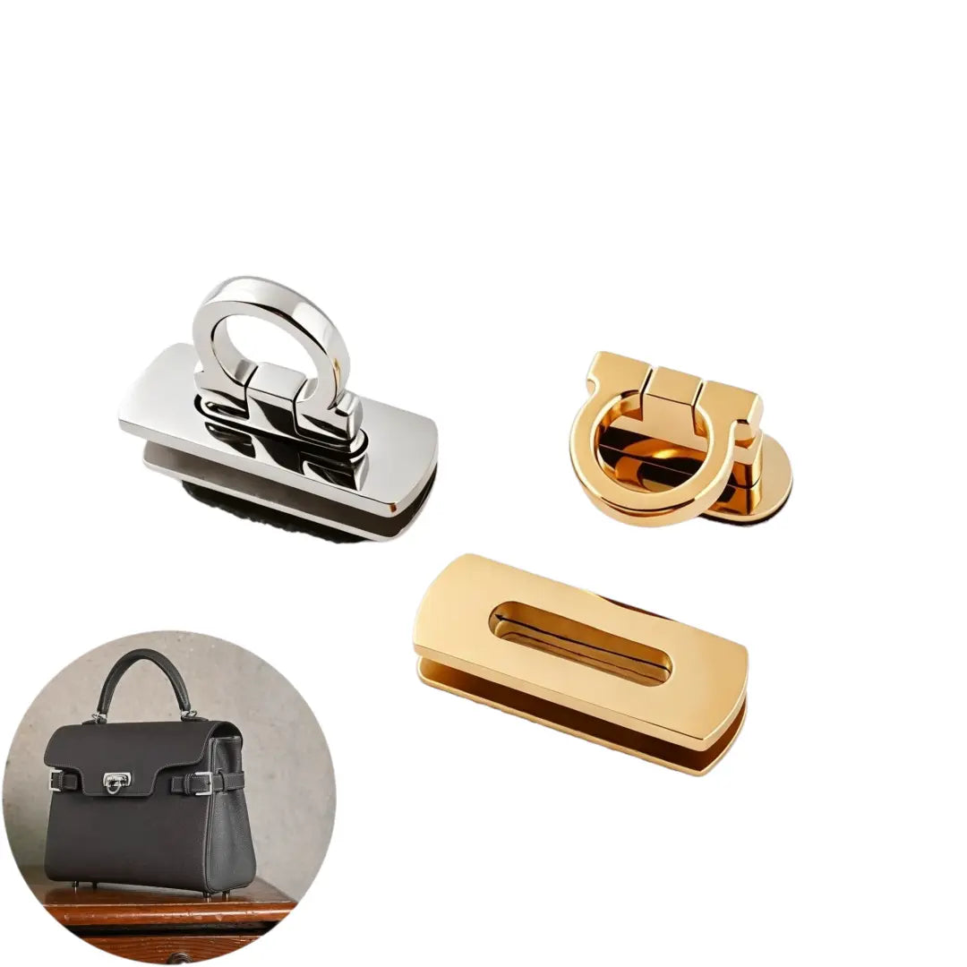 1277 Stainless Steel Horseshoe Push Lock   ,Gold/silver