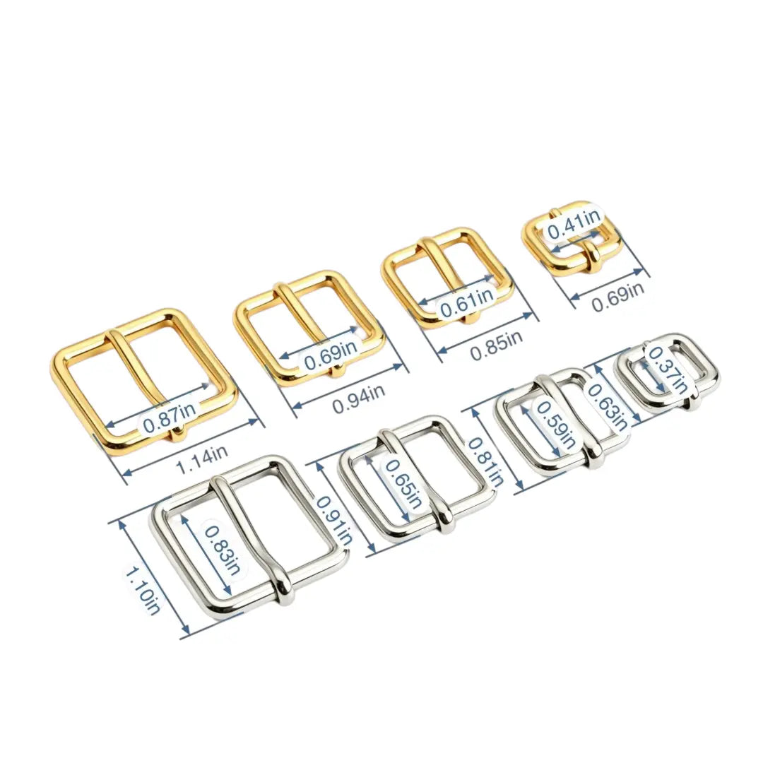 1296 Stainless Steel  Heel Bar Buckle ,Gold/silver,Four sizes