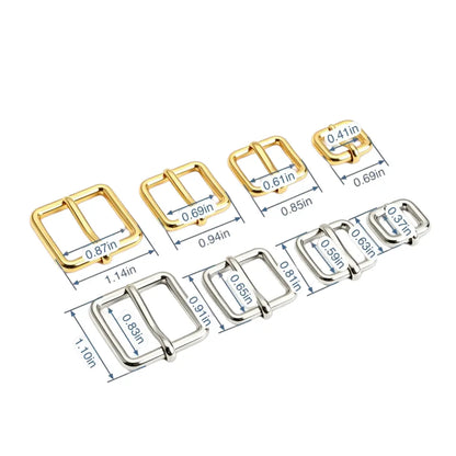 1296 Stainless Steel  Heel Bar Buckle ,Gold/silver,Four sizes