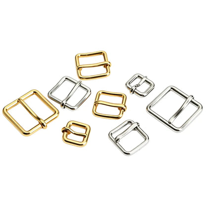 1296 Stainless Steel  Heel Bar Buckle ,Gold/silver,Four sizes