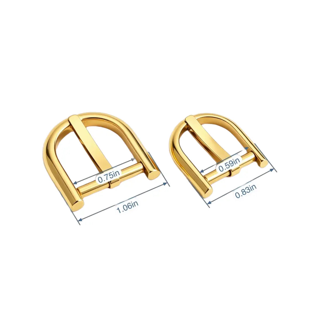1302 Stainless Steel Classic U-Frame Heel Bar Buckle,Gold/silver,Two sizes