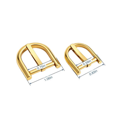 1302 Stainless Steel Classic U-Frame Heel Bar Buckle,Gold/silver,Two sizes
