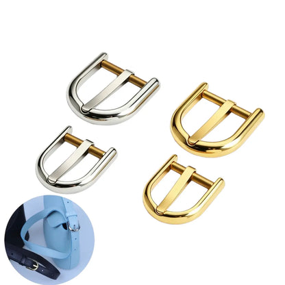 1302 Stainless Steel Classic U-Frame Heel Bar Buckle,Gold/silver,Two sizes