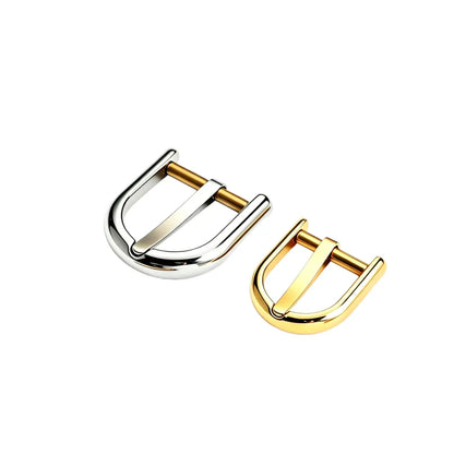 1302 Stainless Steel Classic U-Frame Heel Bar Buckle,Gold/silver,Two sizes