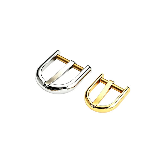 1302 Stainless Steel Classic U-Frame Heel Bar Buckle,Gold/silver,Two sizes