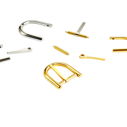 1302 Stainless Steel Classic U-Frame Heel Bar Buckle,Gold/silver,Two sizes