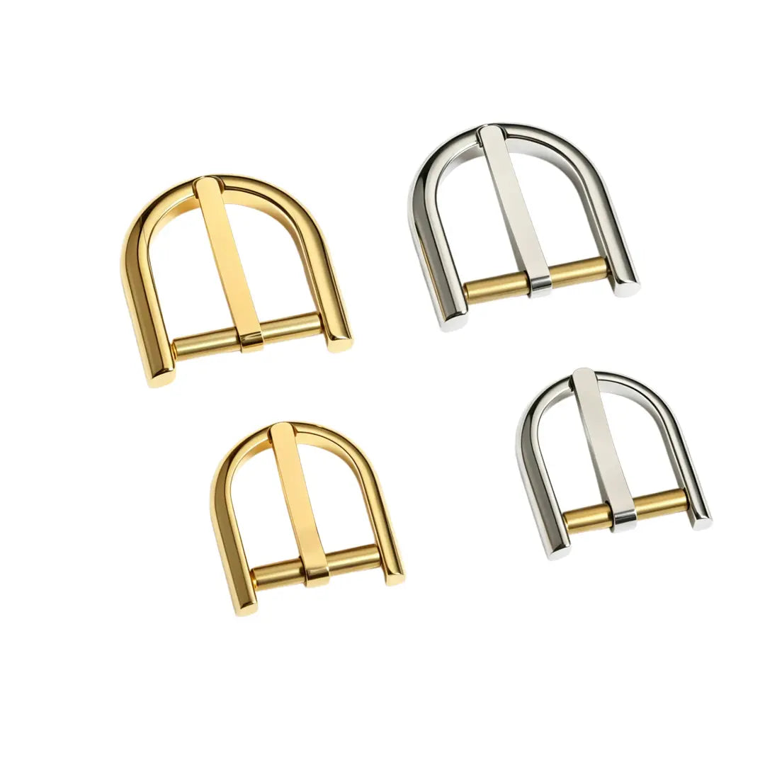 1302 Stainless Steel Classic U-Frame Heel Bar Buckle,Gold/silver,Two sizes