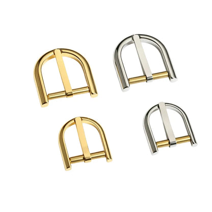 1302 Stainless Steel Classic U-Frame Heel Bar Buckle,Gold/silver,Two sizes
