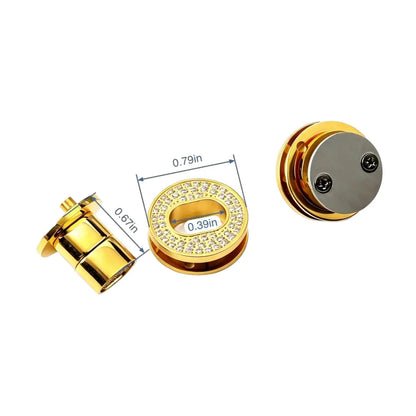 1264 Stainless Steel  Round Crystal Twist Turn Lock,Gold/silver