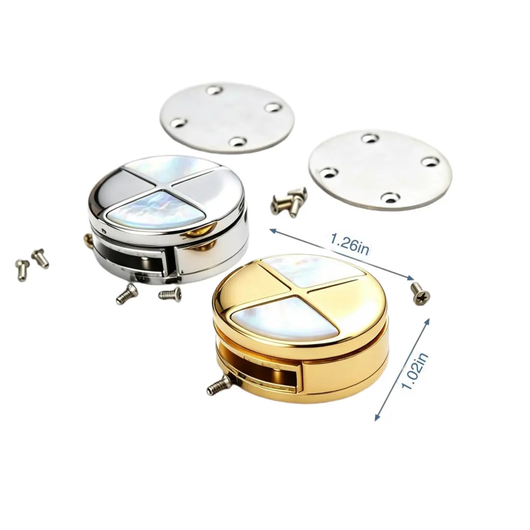 1258 Luxury Natural Mother of Pearl Premium Stainless Steel Twist Lock,Gold/silver