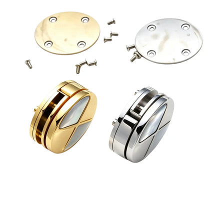 1258 Luxury Natural Mother of Pearl Premium Stainless Steel Twist Lock,Gold/silver