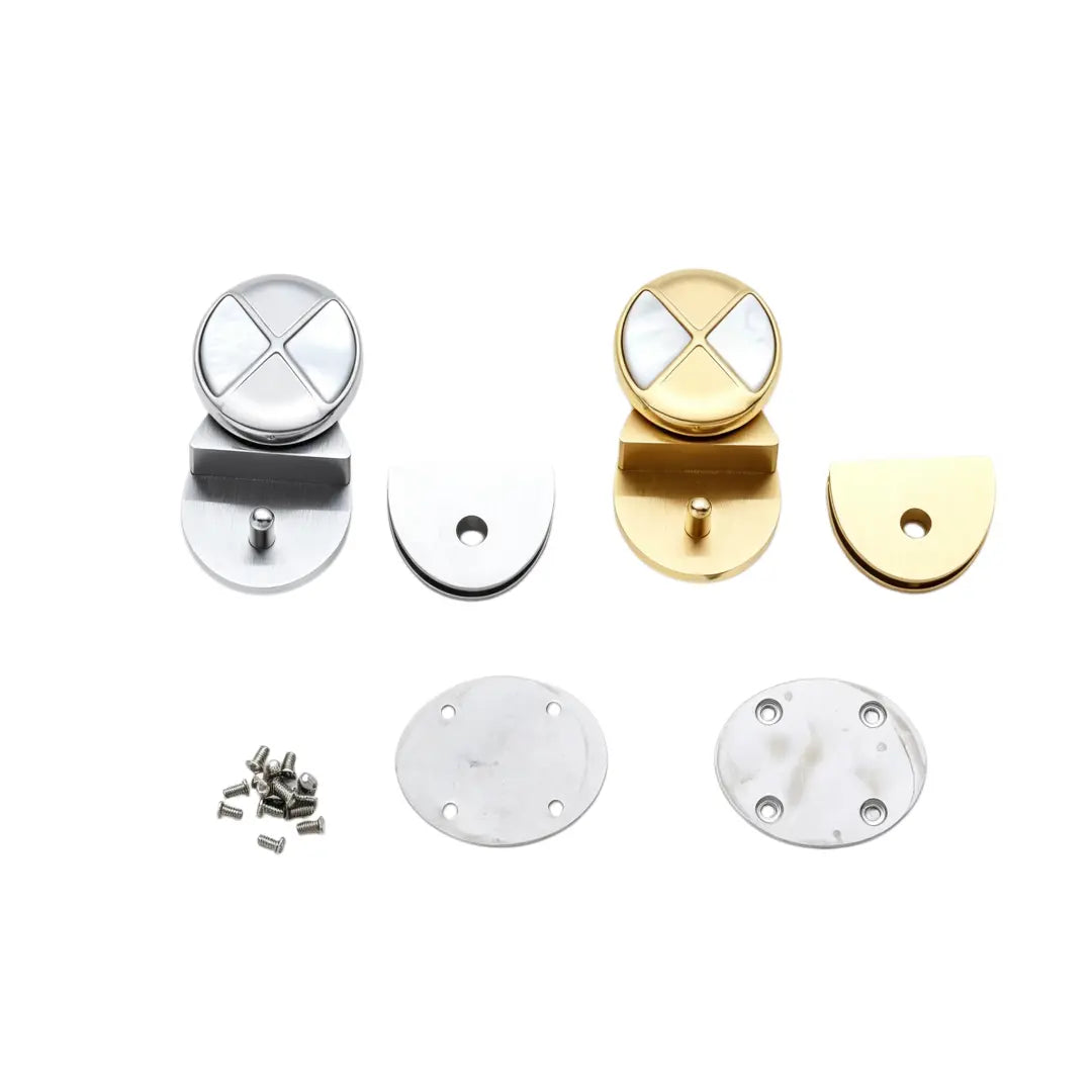 1258 Luxury Natural Mother of Pearl Premium Stainless Steel Twist Lock,Gold/silver