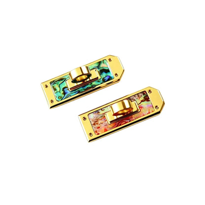 1260 Stainless Steel Luxury Natural Mother of Pearl Turn Lock & Belt Buckle,Gold/silver