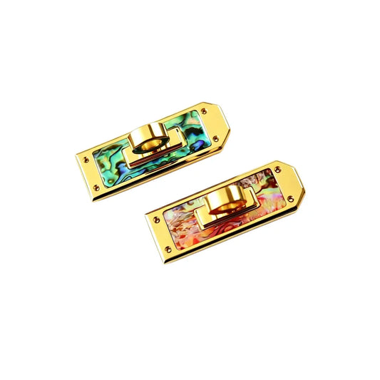 1260 Stainless Steel Luxury Natural Mother of Pearl Turn Lock & Belt Buckle,Gold/silver