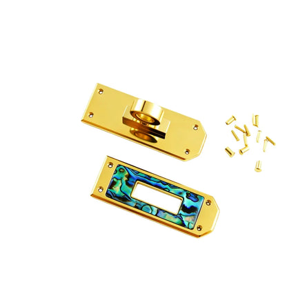 1260 Stainless Steel Luxury Natural Mother of Pearl Turn Lock & Belt Buckle,Gold/silver