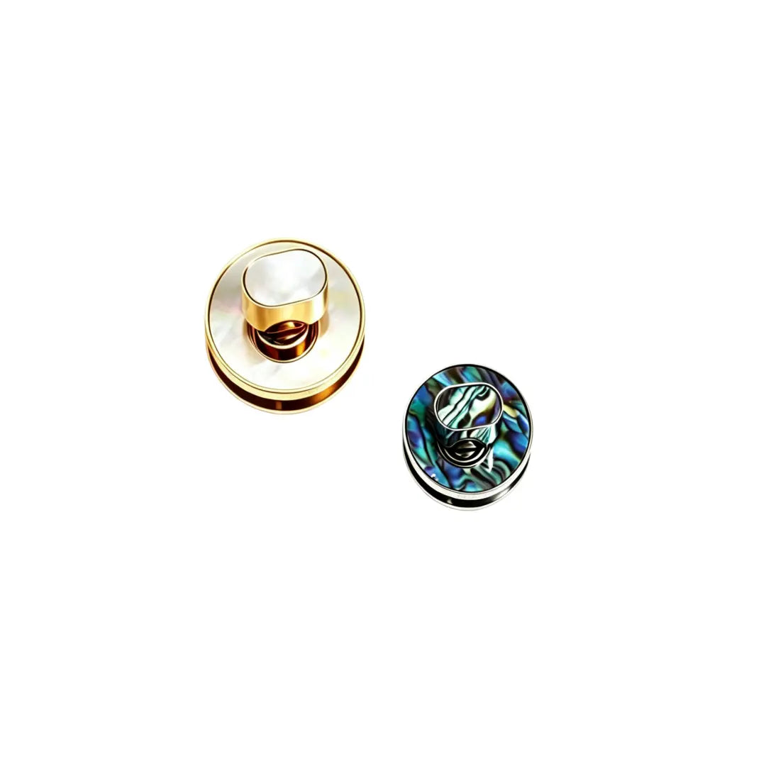 1257 Luxury Natural Mother of Pearl Premium Stainless Steel Mini Twist Lock,Gold/silver