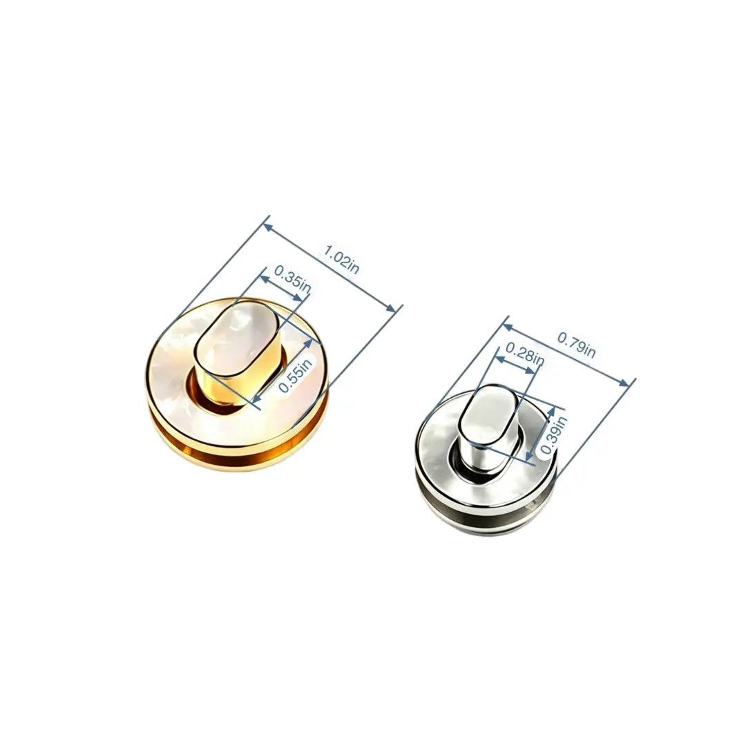1257 Luxury Natural Mother of Pearl Premium Stainless Steel Mini Twist Lock,Gold/silver
