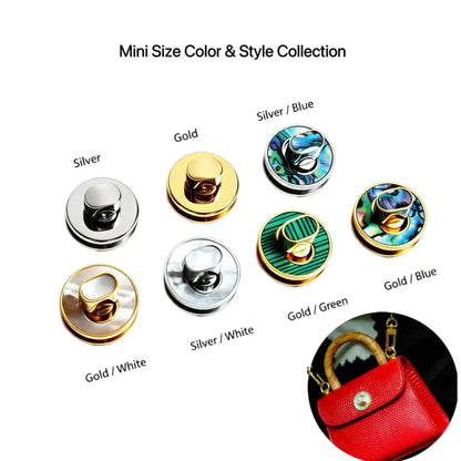 1257 Luxury Natural Mother of Pearl Premium Stainless Steel Mini Twist Lock,Gold/silver