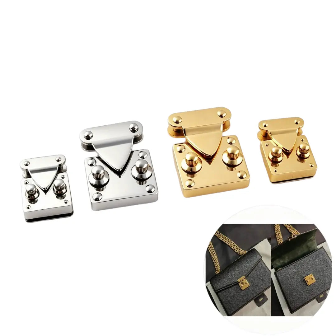 1269 Triangle Stainless Steel Press Lock,Gold/silver,Two sizes