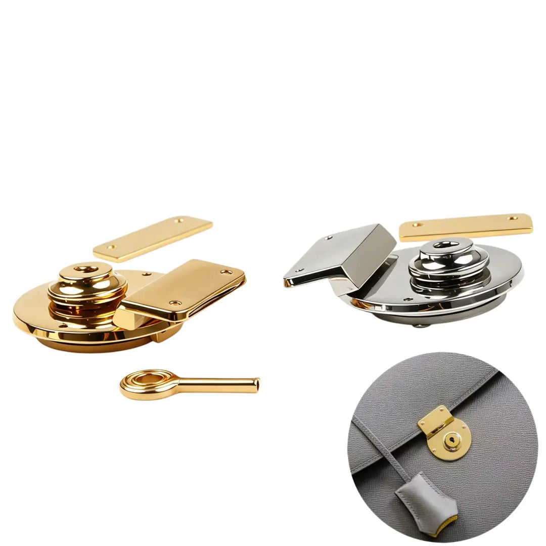 1288 Stainless Steel Briefcase Turn Lock with Key ,Gold/silver