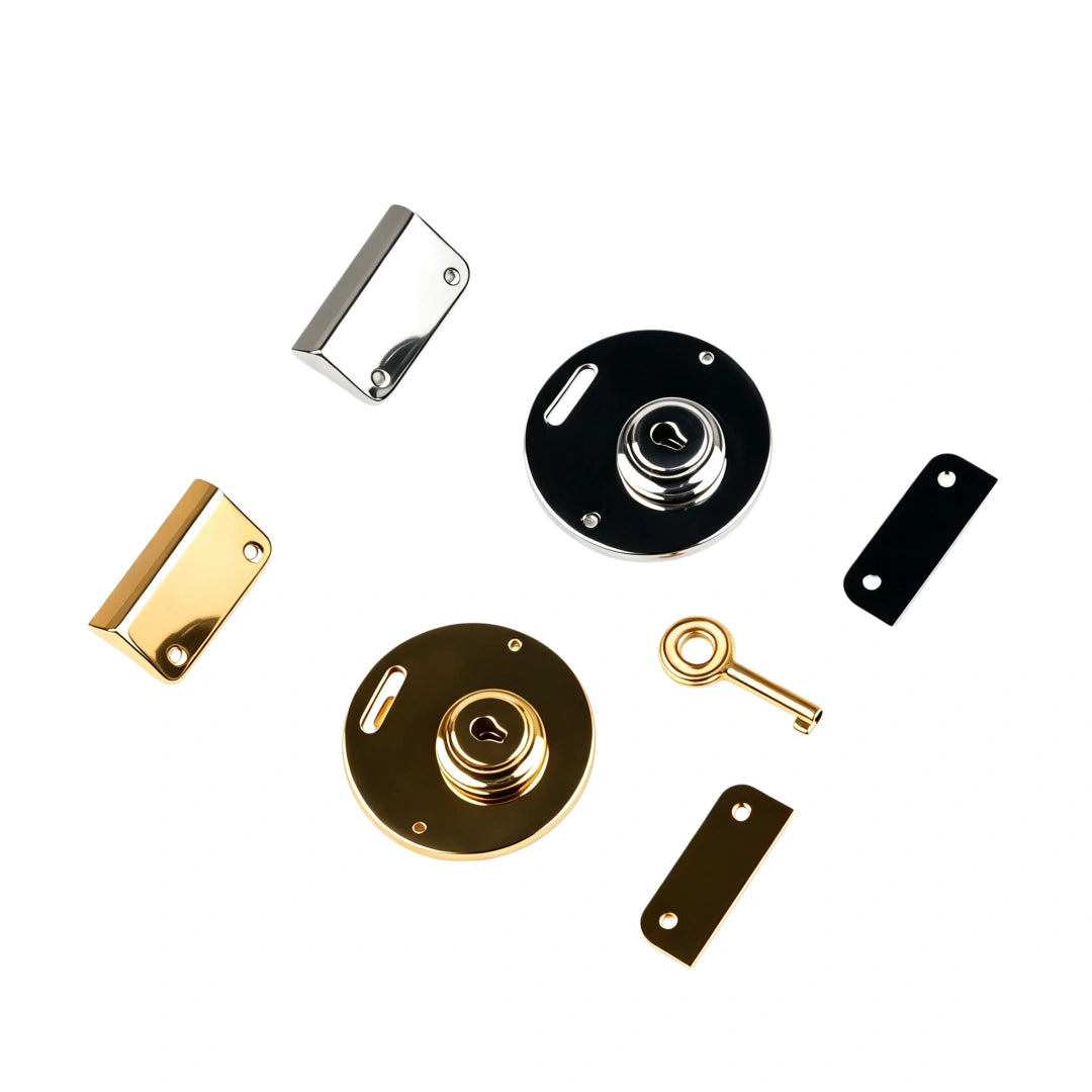 1288 Stainless Steel Briefcase Turn Lock with Key ,Gold/silver