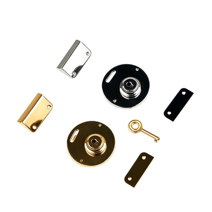 1288 Stainless Steel Briefcase Turn Lock with Key ,Gold/silver