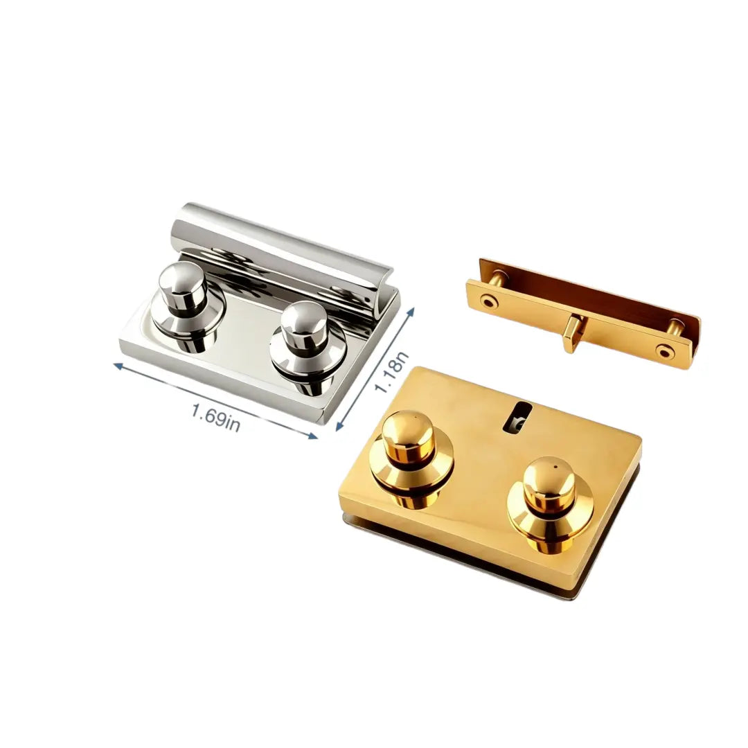1290  Stainless Steel Dual-Button Push Lock ,Gold/silver