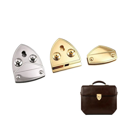 1291  Stainless Steel Shield-Style Dual-Button Turn Lock ,Gold/silver