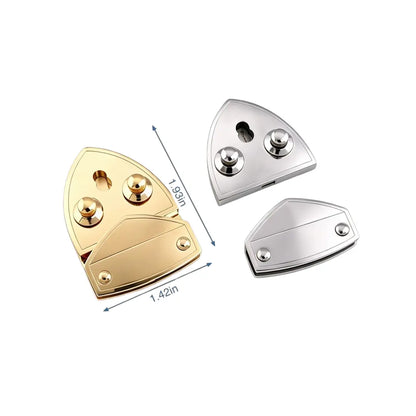 1291  Stainless Steel Shield-Style Dual-Button Turn Lock ,Gold/silver