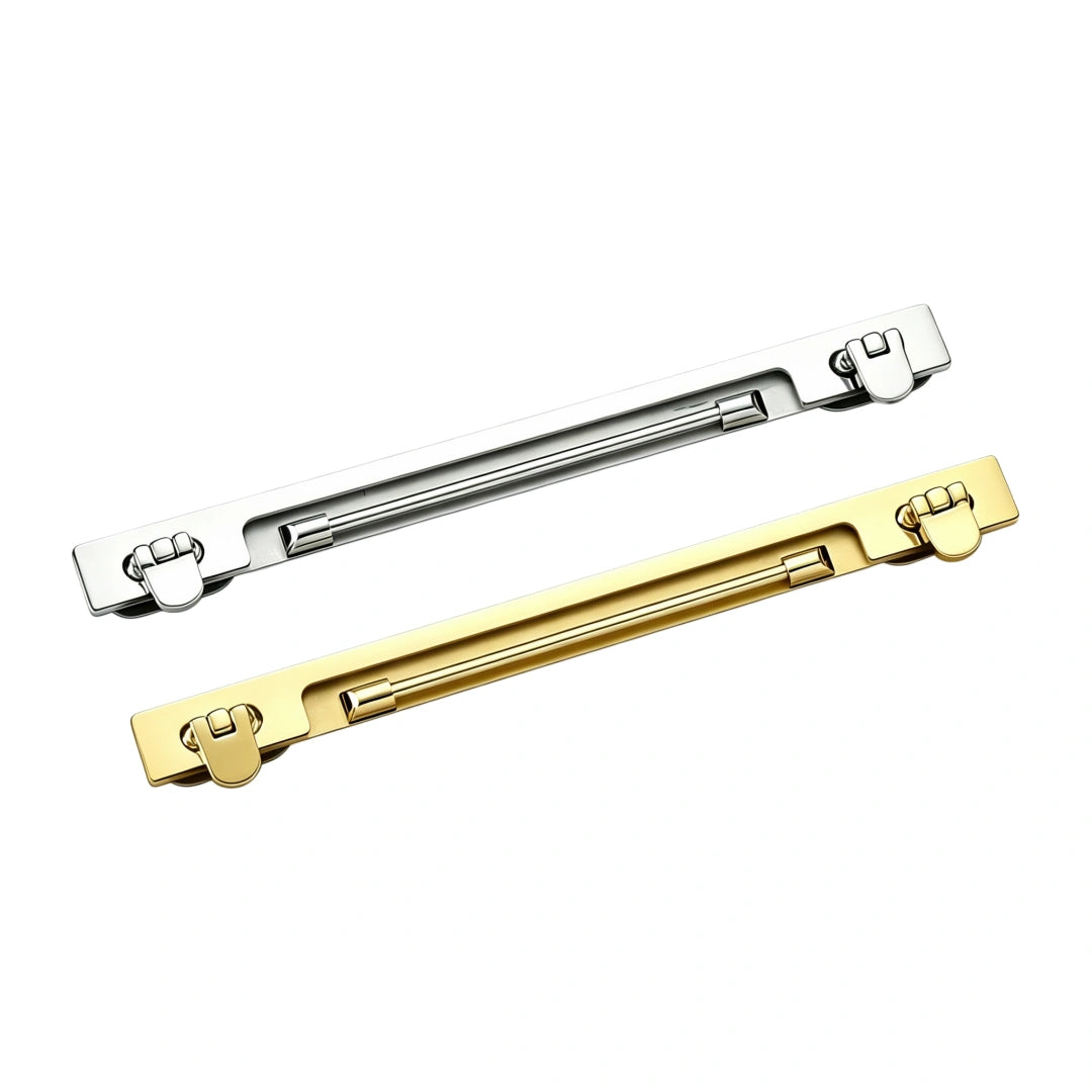 1292 Stainless Steel Long Bar Flip Lock for Clutches & Flap Bags ,Gold/silver