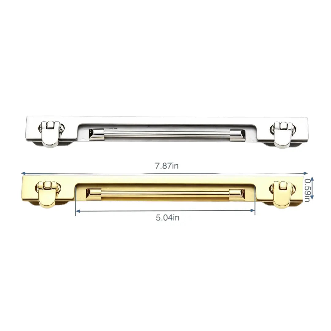 1292 Stainless Steel Long Bar Flip Lock for Clutches & Flap Bags ,Gold/silver
