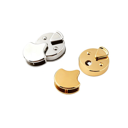 1293 Stainless Steel Ginkgo Leaf Turn Lock for Handbags,Gold/silver