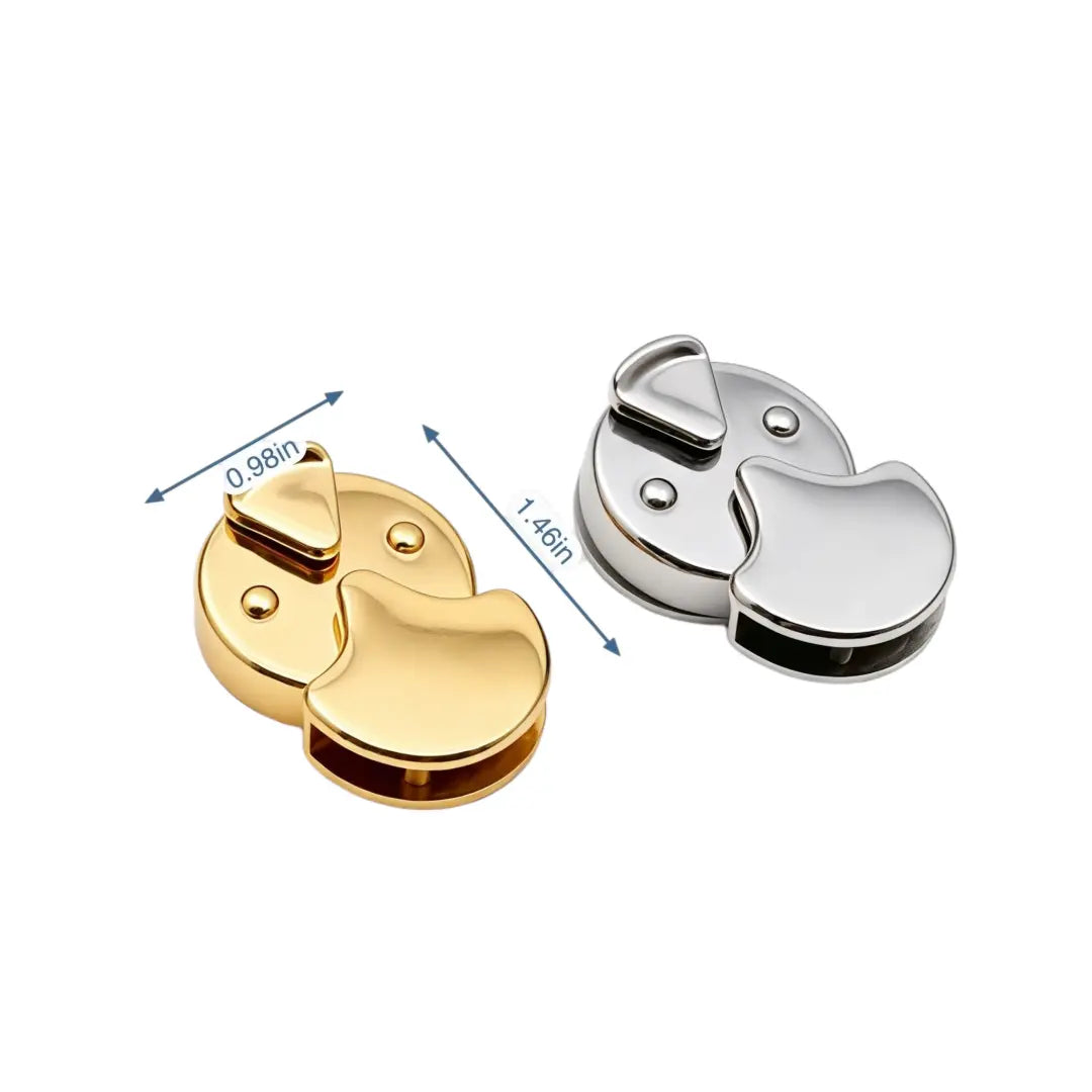 1293 Stainless Steel Ginkgo Leaf Turn Lock for Handbags,Gold/silver