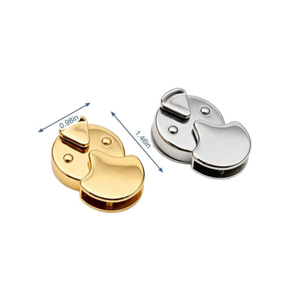 1293 Stainless Steel Ginkgo Leaf Turn Lock for Handbags,Gold/silver